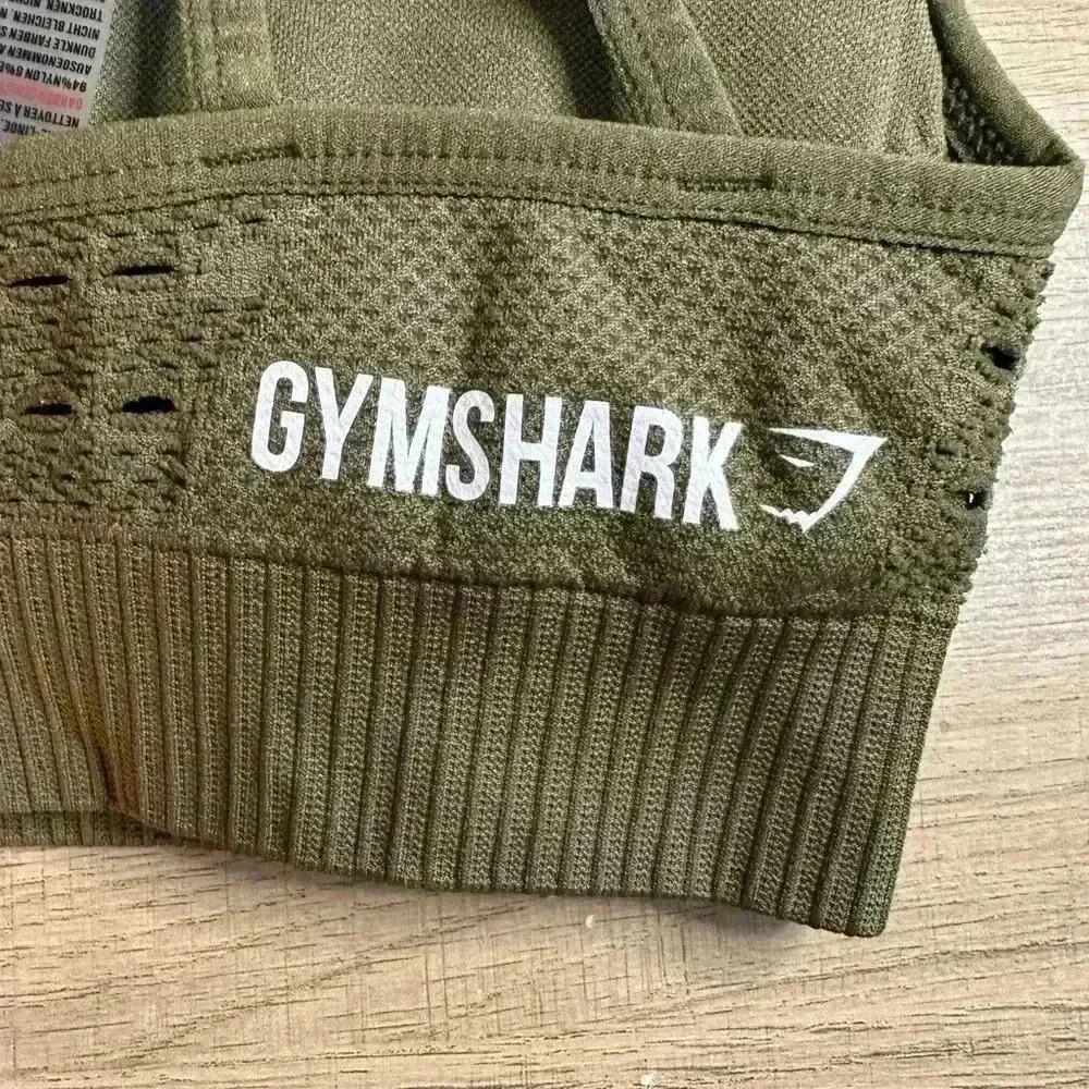 Gymshark Energy Seamless Sports Bra khaki green size Extra Small - Picture 3 of 4
